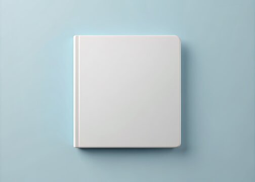 top view blank empty rounded square hard cover children story education book realistic mockup template 3d rendering illustration