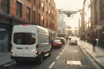 Future of Last Mile Delivery: Electric Vans and Drones Coordinating Urban Package Deliveries