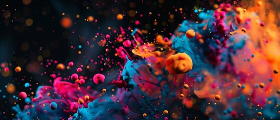 Obraz premium 3D Rendered Abstract Ink Swirls in Water with Vibrant Colors