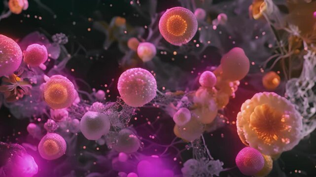 The intricate patterns formed by cytokines in this image illustrate the complexity of the immune response and its ability to adapt to different threats.