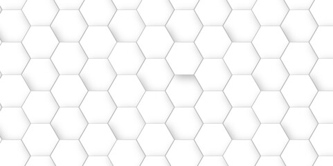 Abstract hexagonal futuristic geometric backdrop White background and embossed hexagon , honeycomb white hexagon concept design abstract technology background vector background, or wallpaper.