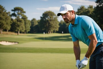 Obraz premium Portrait of a golfer in golf field