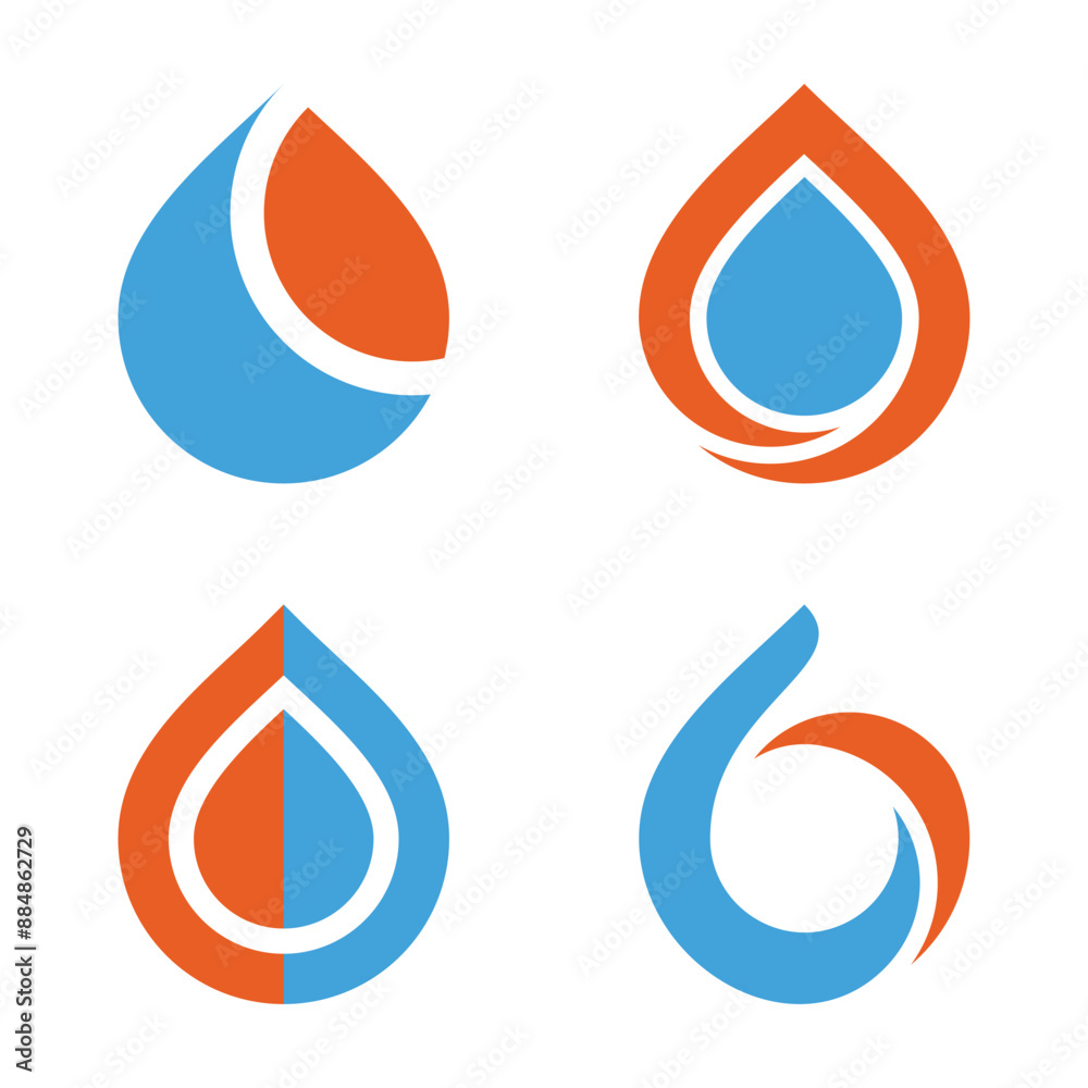 Poster The fire and oil gas energy logo design concept is modern and simple in style. Premium Vector