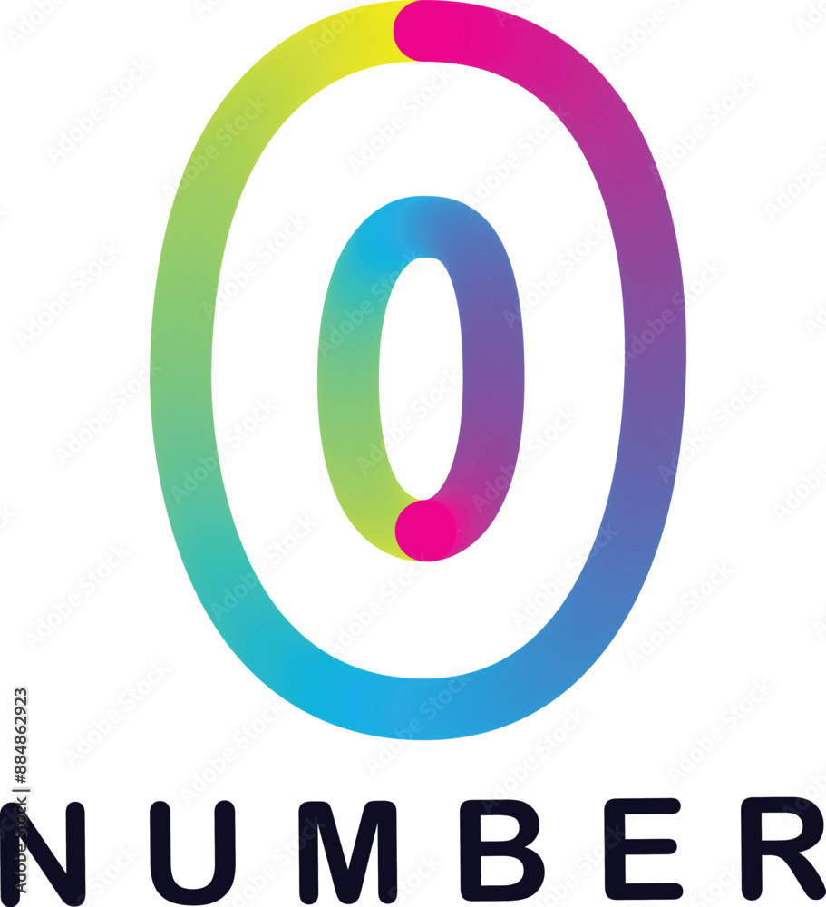 Fototapete Gradient 3d number, Vector set of number