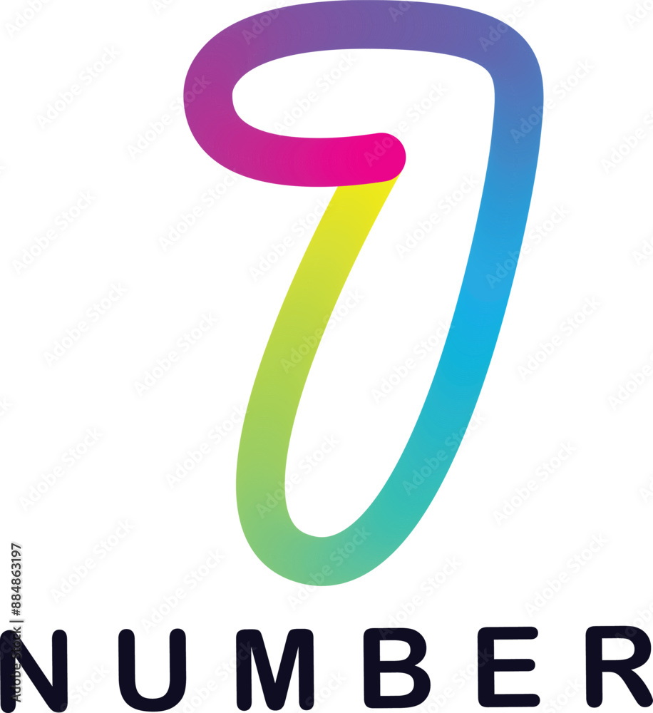 Fototapete gradient 3d number, vector set of number