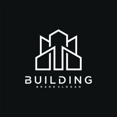 Simple building and construction logo design. Construction, apartment and architect symbols. Premium Vector