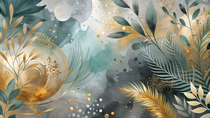 Abstract floral background watercolor style illustration. banner. Floral card, poster