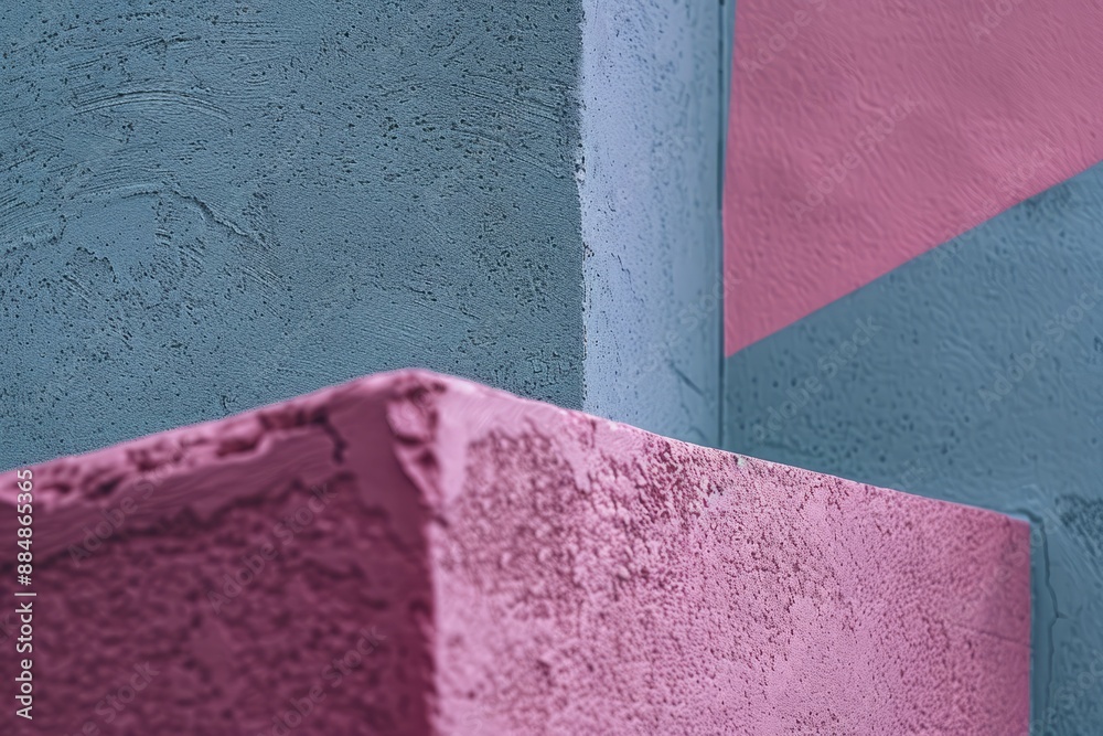 Wall mural geometric shapes and lines in pastel hues, creating a minimalist abstract composition.