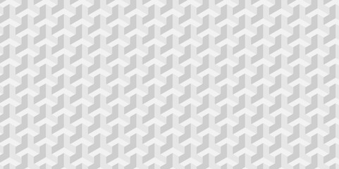 Naklejka premium Vector of cube geometric pattern grid backdrop triangle background. Abstract cube geometric tile and mosaic wall or grid backdrop hexagon technology. white or gray geometric block cube structure.
