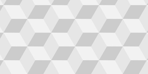 Fototapeta premium Vector of cube geometric pattern grid backdrop triangle background. Abstract cube geometric tile and mosaic wall or grid backdrop hexagon technology. white and gray geometric block cube structure.