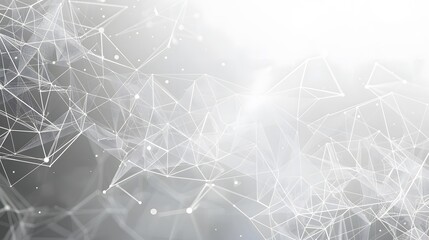 Abstract white geometric pattern on gray background modern digital technology global network metal bending for wallpaper, logo, banner, web design. 