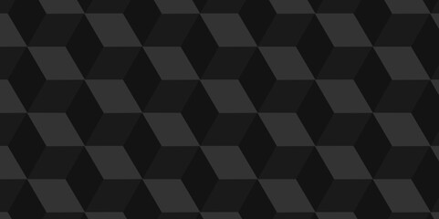 Fototapeta premium Vector of cube geometric pattern grid backdrop triangle background. Abstract cube geometric tile and mosaic wall or grid backdrop hexagon technology. black or gray geometric block cube structure.