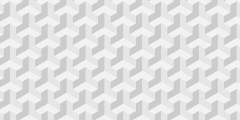 Vector of cube geometric pattern grid backdrop triangle background. Abstract cube geometric tile and mosaic wall or grid backdrop hexagon technology. white and gray geometric block cube structure. 