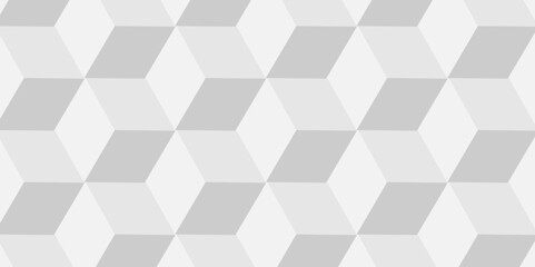 Fototapeta premium Abstract cube geometric tile and mosaic wall or grid backdrop hexagon technology. white or gray geometric block cube structure. Vector of cube geometric pattern grid backdrop triangle background.