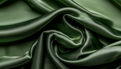 Obraz premium Texture of crumpled fine green cotton fabric as background. Shabby bed sheets. top view.pattern texture background