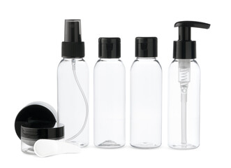 Clear Plastic Bottles With Black Caps for Travel and Personal Use