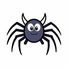 Crab spider cartoon isolated vector art illustration