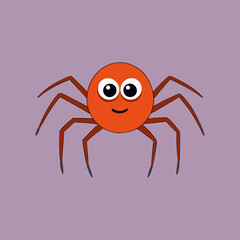 Crab spider cartoon isolated vector art illustration