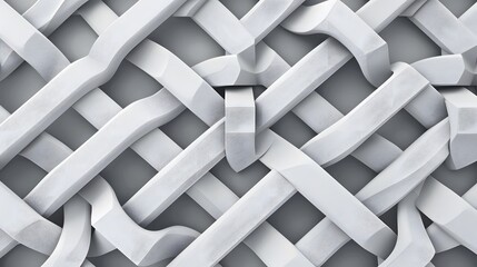 Abstract white geometric pattern on gray background modern digital technology global network metal bending for wallpaper, logo, banner, web design. 