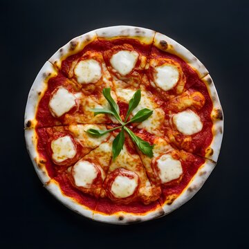  Restaurant pizzeria menu with delicious taste seafood pizza and slice, mozzarella cheese photo