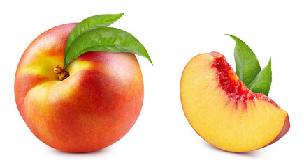 Peach isolated on white background