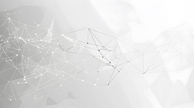 Abstract white geometric pattern on gray background modern digital technology global network metal bending for wallpaper, logo, banner, web design. 