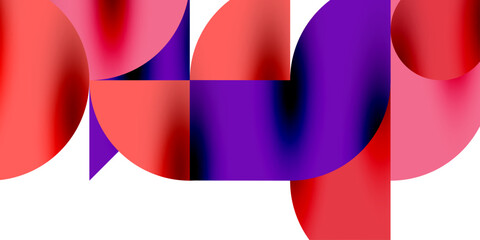 Tech minimal circular shapes geometric art. Vector modern circles