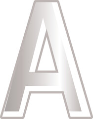 Silver metallic letter A