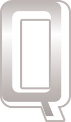 Silver metallic letter Q