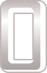 Silver metallic letter O