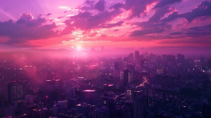 Obraz premium Cityscape at Sunset