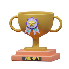 gold achievement 3d illustration