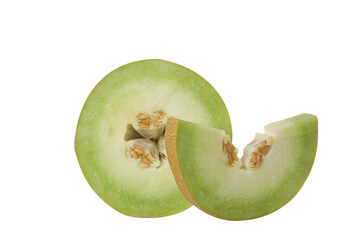 PNG,A slice of fresh melon, isolated on white background