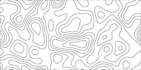 Abstract background of the topographic contours map with geographic line map. Geographic contour map grid texture. Modern design with White topographic wavy pattern design.