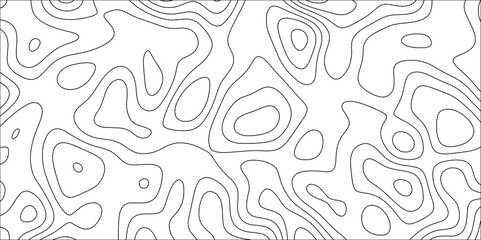 Abstract background of the topographic contours map with geographic line map. Geographic contour map grid texture. Modern design with White topographic wavy pattern design.