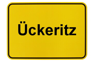 Illustration eines Ortsschildes der Gemeinde Ückeritz in Mecklenburg-Vorpommern