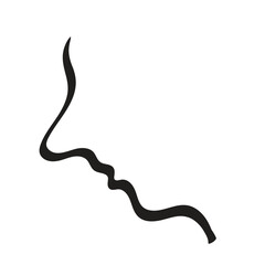 Abstract Drawing Profile Face, Trendy Portrait Art for Wall Design, Picture Printing, Continuous Line Draw Head