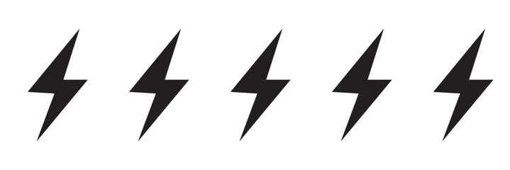 flash thunder power icon, flash lightning bolt icon with thunder bolt - Electric power icon symbol - Power energy icon sign in filled, thin, line, outline and stroke style for apps and website