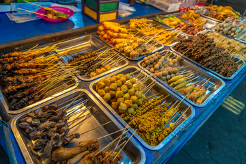 Famous street food called Angkringan in Yogyakarta, Indonesia