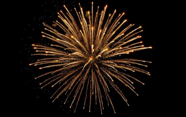 Fototapeta premium A firework display with a large yellow firework in the center. The fireworks are bright and colorful, creating a festive and celebratory mood