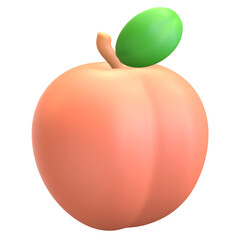 Peach 3D illustration