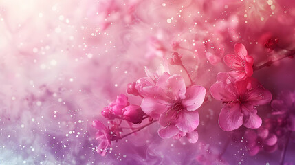 Pink Flowers with Sparkly Background
