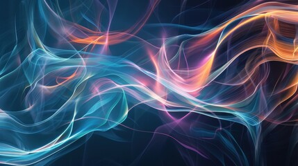 Fototapeta premium Colorful Abstract Waves with Blue and Orange Gradient