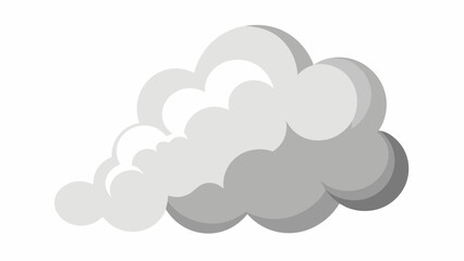 An artistic depiction of a cloud emitting smoke in a cartoon style