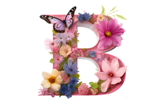 3d letter a with intricate flower elements, floral design in studio lighting, transparent PNG background for creative projects and elegant decor