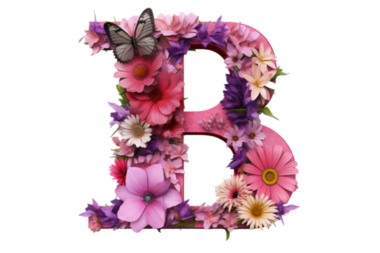 3d letter a with intricate flower elements, floral design in studio lighting, transparent PNG background for creative projects and elegant decor