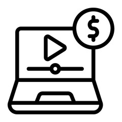 video content line icon