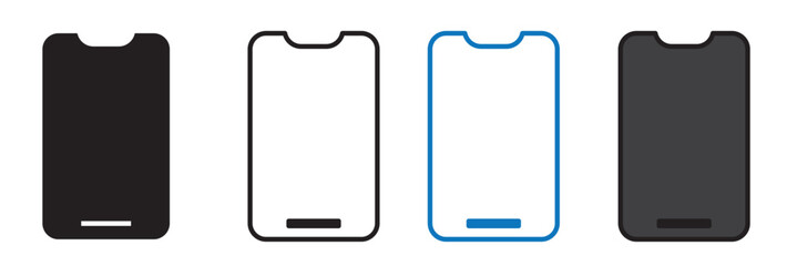 Smartphone icon, lined icon vector, black and white outline icon symbol.
