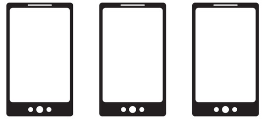 Smartphone icon, lined icon vector, black and white outline icon symbol.