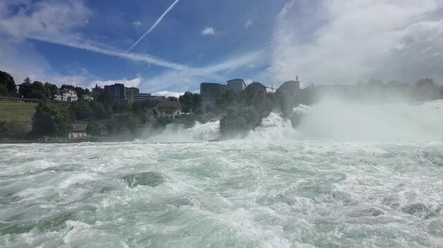 Rhine Fall in switzerland biggest european waterfall, largest european waterfall Rhine Falls Neuhausen am Rheinfall